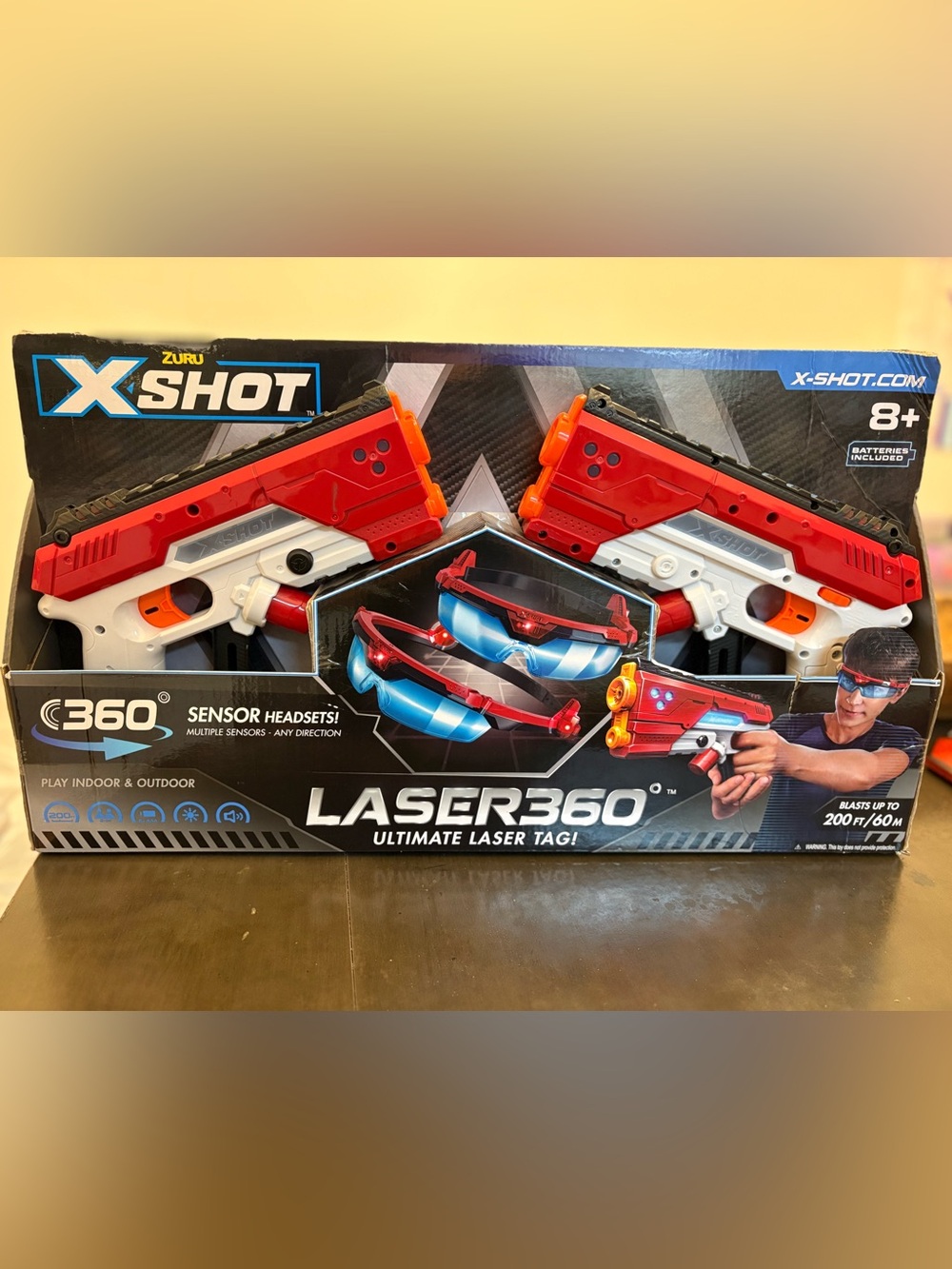 LASER360’ Laser Tag Blaster with Sensor Headband - Multiplayer Fun